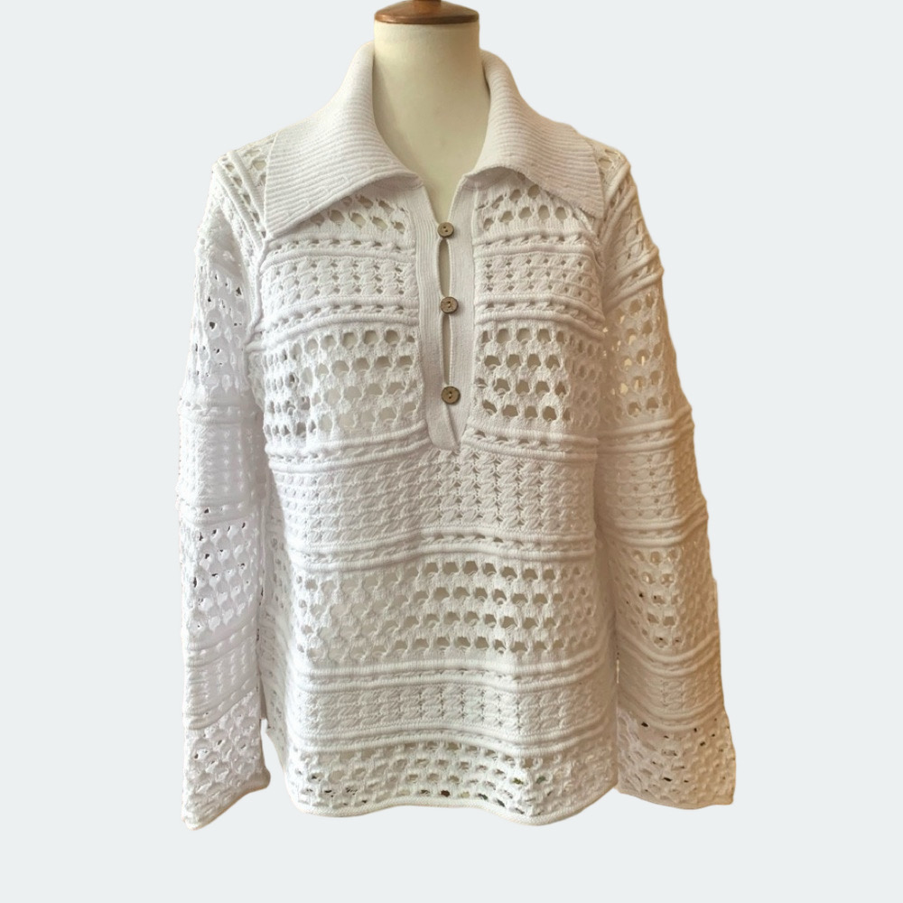 SUNDANCE OPEN WEAVE SWEATER COTTON Large